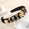 Vintage Hair Accessories Baroque Pearl Hair Band Floral Red Rhinestone Crystal Headband For Women Headdress Headpiece 24colors5001318