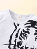 Baby tiger tryck tee brev grafiska byxor hon