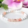 MG1050 Bracciale in avventurina rosa naturale Set Minimalista Impilabile Boho Gioielli Bracciale Mala fatto a mano di alta qualità Regalo Yoga