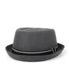 Fashion Men Fedora Hat Flat Pork Pie Hat For Gentleman Dad Bowler Porkpie Jazz Big Size S M L XL2116970