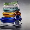 Thick Skull Glass Smoking Hand Spoon Pipe Multi-Colors Pyrex Oil Burner Pipes Length About 4 Inch Tobacco Dry Herb For Silicone Bong Bubbler