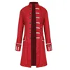 Vestes pour hommes Long manteau hommes Style anglais hiver chaud Vintage Tailcoat rouge unisexe veste vêtements d'extérieur boutons col montant G31