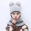 Yeni Yüz koruması çocuk şapka sonbahar ve kış 1-3-5 yaşında rüzgar geçirmez eşarp kulak koruyucu erkek ve kız şapka neutralGXY014 peluş