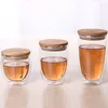 Double Wall Glass Tea Cup Coffee Mugs Transparent Insulation Glasses Cups With Bamboo Lid Creative Vaso Caneca Beer Wine Verre Y200106