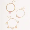 3pcs/set Butterfly Women Chain Anklet 팔찌 섹시한 맨발 샌들 해변 발 사슬을위한 레이디 파티 보석