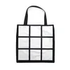 Double Sides Sublimation Grid Tote Bag Blank White DIY Heat Transfer Sudoku Shopping bag Gridview Frabic Reusable Storage Handbag F102001