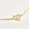 Andywen 925 Sterling Silver Gold Love Heart Clear Rose Red Charm Långkedjan Choker Halsband Hängsmycke Kvinnor Bröllop Lyx Smycken 220217