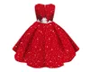 crianças vestido vestido de bola meninas vestido ocasiões especiais graduação para o casamento crianças roupas de natal vermelho