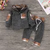 8 stilar Baby Floral Lattice Hoodies Sweatshirt + byxor 2st / set Barnpojkar Flickor Plaid Tracksuit Outfits Mode Kids kläder M772