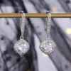 silver square drop earrings