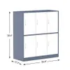US stock Bedroom Furniture Locker Storage Cabinet - 6 Metal Wall Lockers for School and Home Storage Organizer a50
