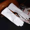 30cm 12" Women's Ladies Genuine leather Raised Stitching White Middle long gloves Party Evening gloves Customized 220112
