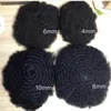 # 1B Skin Afro Curly Toupee 10 mm Man Weave Hair Black Mens coquine boucle mâle mâle perruques de cheveux humains