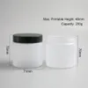 200G Frosted Empty PET Jars with Black White Clear Plastic Screw Lids 6.66oz Cosmetic cream make up Containers Packaging