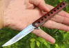 3.35 "VG10 Damascus Steel Blad Flipper Folding Kniv Rosewood + Rostfritt stålplåt Hantera EDC Pocket Presentknivar