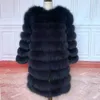 2020 Real Fox Fur Com casaco de pele natural casacos de pele real colete inverno outerwear mulheres roupas 20112