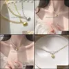 Pendant Necklaces & Pendants Jewelry 925 Sterling Sier Elegant Love Pearl Asymmetric Chain Necklace For Women Fashion Party Choker Gifts S-N