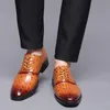 Herrklänning läder skor snörning affärer casual läder skor män formella bröllop oxfords sko