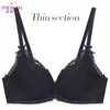 PAERLAN Wire Free Front Fermeture du soutien-gorge femme Floral Lace une pièce petite poitrine Push Up sous-vêtement sexy sans couture Bow 3/4 Cup LJ200821