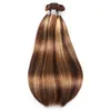 Ishow Weavs Wefts Straight Highlight 4/27 Ombre Color Human Hair Bundles 8-28 cal Brazylijski Body Peruwiańskie Przedłużanie Włosów Virgn dla kobiet w każdym wieku