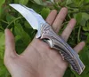 1Pcs Excellent Quality DA158 Flipper Folding Blade Tactical Claw Knife 440C Mirror Polish Blades Steel Handle Karambit With Retail Box