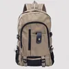 Mochila de lona para hombre, mochila escolar de gran capacidad, mochilas de Color sólido a la moda, mochila deportiva de viaje informal, mochila 1