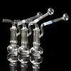 Mini Clear Hookah Set Rökning Glas Bongs Shisha Oljebrännare Percolater Bubbler Pipes Ash Catchers för Bong Små Pott Vattenrör Återvinningsrigg med 10mm Tillbehör