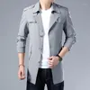 Thoshine marca primavera outono homens trench casacos de qualidade superior botões masculino moda outerwear jaquetas windbreaker plus tamanho 3xl1