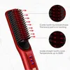 Heating Straight Hair Brush Fast Styling Portable wireless Hair Flat Irons Straightening Comb USB Recharge Big battery 4000 mA 211224