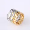 Silver gold contrast color chain ring hip hop women men band rings fashion jewelry will and sandy gift