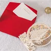 (10 pieces/lot) 3D Up Christmas Greeting Card Laser Cut "Merry Christmas" Deer Santa 3d Red Gold Cards With Envelope C9008 2012144534193