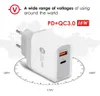 18w USB C PD Carregador de parede Adaptador de carga rápida tipo-C cobrança QC 3.0 UE US Plug Rápido Carregamento para Smartphone