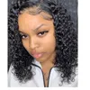 Brazylijska Woda Wave Lace Frontal Wig Remy przedostrzane kręcone przednie zamknięcie peruk ludzkich włosów mokry i falisty krótki bob 130% Diva1