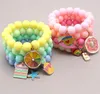 Multi Candy beads kids Lucky Jewelry Bracelet Happy Children love heart Charms bracelets Girl Student gift