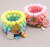 Multi Candy beads kids Lucky Jewelry Bracelet Happy Children love heart Charms pulseras Girl Student regalo