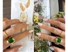 Hip hop smycken hög retention färg enkel smaragd ring mode personlig bijoux retro inside design nisch finger ringar för kvinnor män