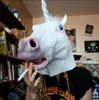 Licorne Cheval Latex Masque Halloween Creepy Party Deluxe Nouveauté Costume Party Cosplay Prop Caoutchouc Creepy Tête Masque Complet Y200103