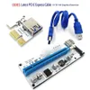 USB3.0 Ver 008s PCI-E PCI e 라이저 익스프레스 1x 4x 8x 16X Extender 라이저 어댑터 카드 SATA 15pin ~ 6pin 전원 케이블