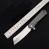 Special Offer KS1372 Flipper Folding Knife 8Cr13Mov Stone Wash Tanto Blade Carbon Fiber + Stainless Steel Handle Ball Bearing Knives With Retail Box