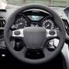 Leather Car Steering Wheel Cover For Ford Focus 3 Kuga Escape 2014 2013 2012 Car Accessories J220808