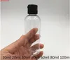 50個100 mlクリアプラスチック香水パーフ詰め替え可能なボトルブラックフリップ蓋の化粧品容器ジュース包装送料無料