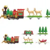 Christmas Electric Train Toys Children's Electric Railway Track Train Set Racing Road Transportation Building Toys For Xmas Gift LJ200930