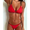 Bikini sexy Donna Stampa a punti Costume da bagno Bikini Perizoma Micro Bikini Set Costumi da bagno Donna Costume da bagno Abbigliamento da spiaggia 2020 Biquinis Rosso