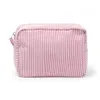 Klassisk rektangelrosa Pink Seersucker Cosmetic Bags GA Warehouse Navy Stripes Makeup Case Candy Serapes toalettartiklar Tillbehör Gift Domil106-059