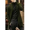Cardigan Masculino Homens Outono Mens Longo Camisola Jaqueta Casual Slim Fit Trench Knitwear Suéter Streetwear Tops Gray 201210
