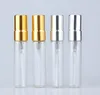 5ML 10ML Transparent Glass Spray Bottle Empty Clear Refillable Perfume Atomizer with Gold Silver Cap Portable Sample Glasss Vials
