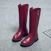 filles d'hiver en cuir véritable bottes hautes enfants bottes de neige LJ201201