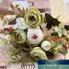 Flores pequeñas de seda rosa artificiales de 30cm, decoración de ramo de boda DIY, flor falsa para decoración del hogar, flor de imitación rosa vívida