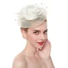 Kvinnor charmiga hårtillbehör huvudbonad fest med klipp pannband bröllop fascinator hatt blomma brud mesh elegant1225h