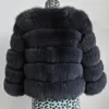 Naturale 50CM vera pelliccia cappotto donna gilet invernale giacca moda outwear vera pelliccia gilet cappotto 201112